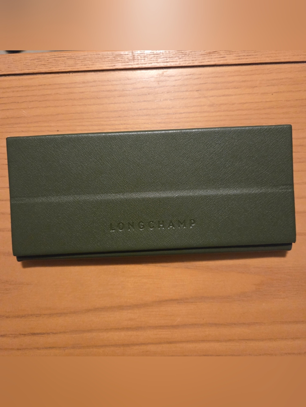 Longchamp Olive Green Leather Eyewear Case